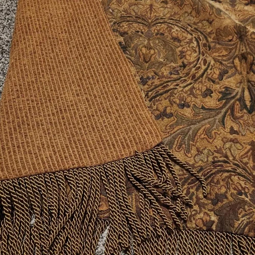 Stylish Tan and Gold Patterned Scarf